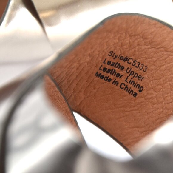 Madewell Toe Ring Crossover Leather Sandals Slingback Flats Silver Women's 7.5 - Picture 7 of 7